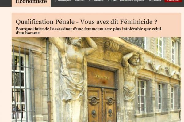 « Qualification pénale: vous avez-dit Féminicide? »