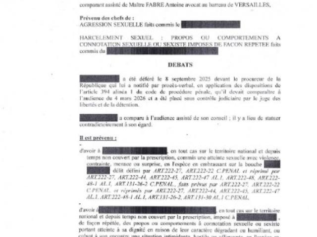 Relaxe pour des faits d'agression sexuelle - 18.03.2026