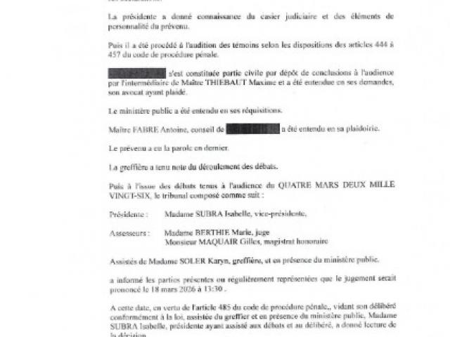 Relaxe pour des faits d'agression sexuelle - 18.03.2026